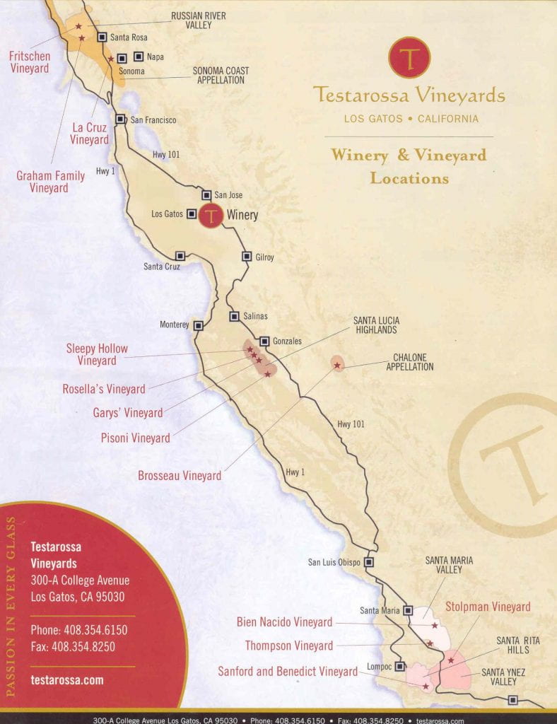 Map of Testarossa Vinyard