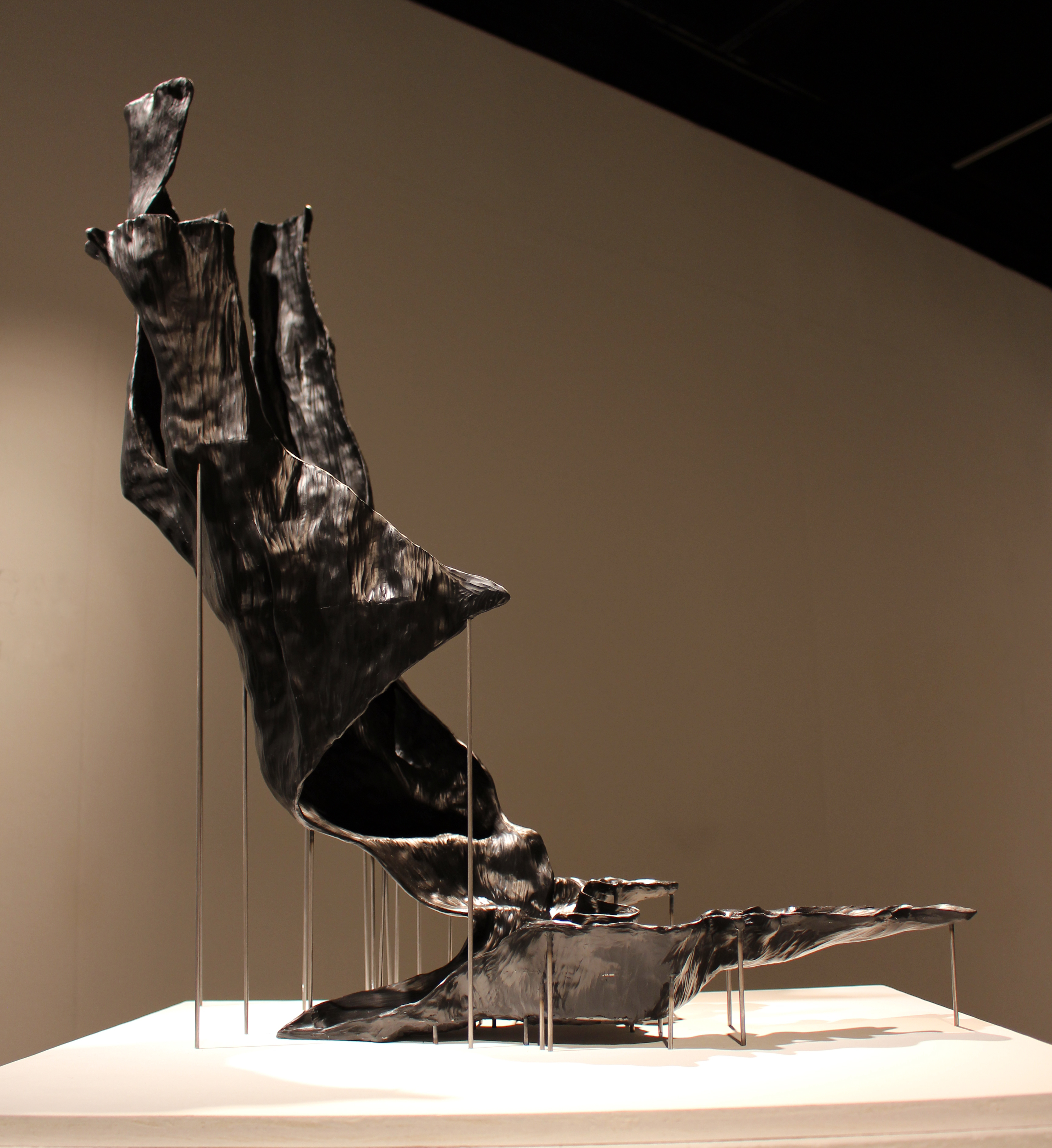 Professor Adrien Segal's sculpture created based on wildfire progression 
