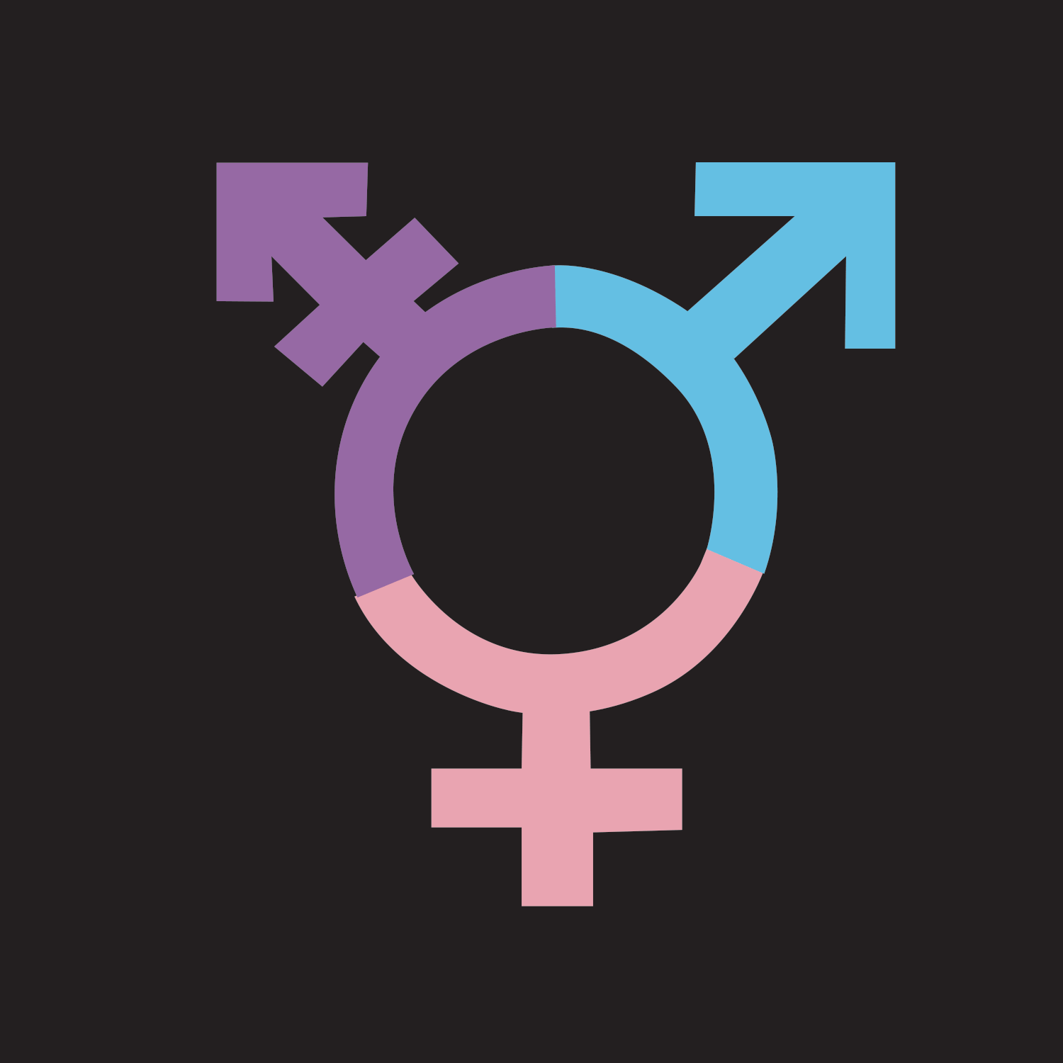 Gif reading "No state shall deprive any person of life, liberty or property without due process of law" with multiple gender symbols interconnected.