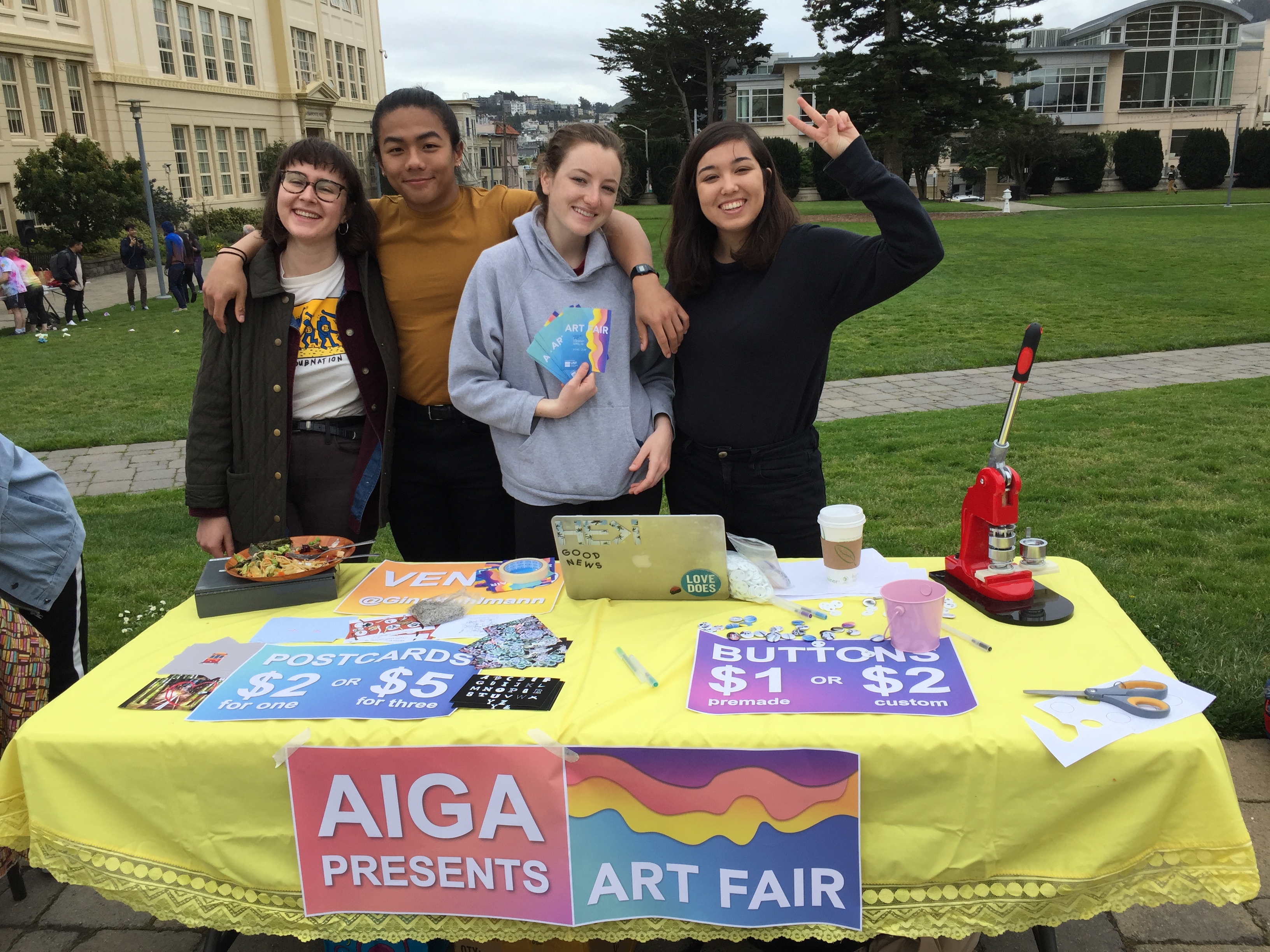 Members present work at the first AIGA art fair