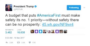President Trump's Tweet about his budget