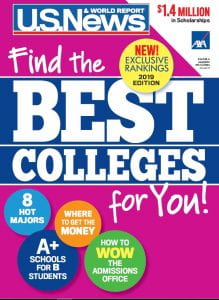Cover of U.S. News College Rankings guide