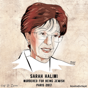 Illustration of Sarah Halimi by Mashik Gulst.