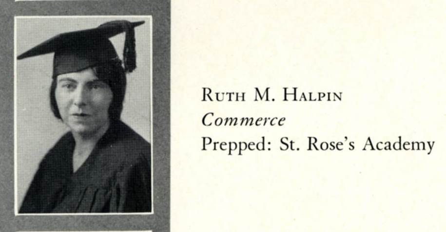 Ruth Halpin graduation photo in The Don, 1931