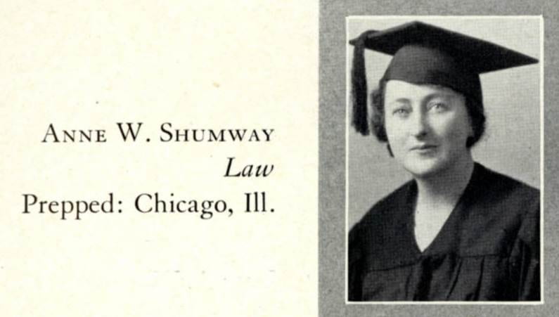 Anne W. Shumway's graduation photo in The Don, 1931. From Gleeson Library's Digital Collections. 