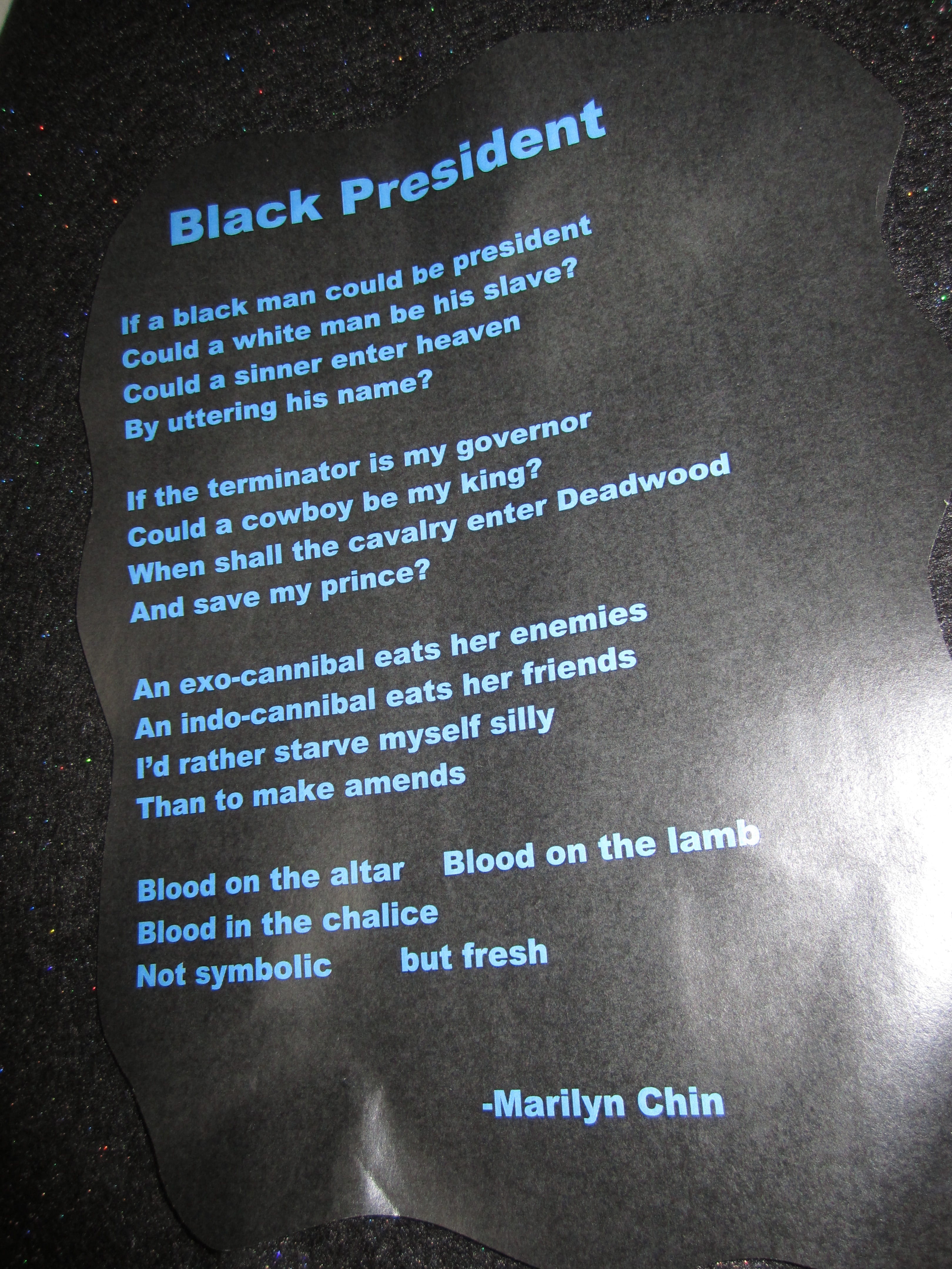 a poem from Marilyn Chin's 2014 collection, Hard Love Province. Click to enlarge. Click here to access more poems and a recording of the poet reading them. 