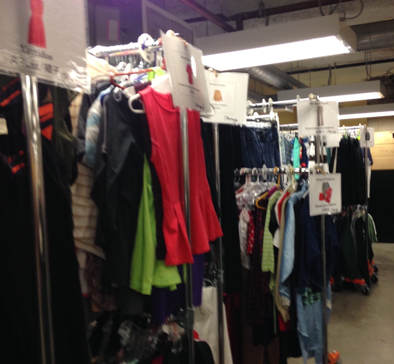 Racks are organized by size and type of clothing, to make it easier for St. Anthony's guests to find clothing in their size and that meets their needs.