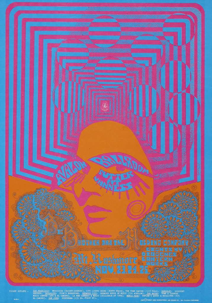 Poster for band Big Brother performing at Avalon Ballroom