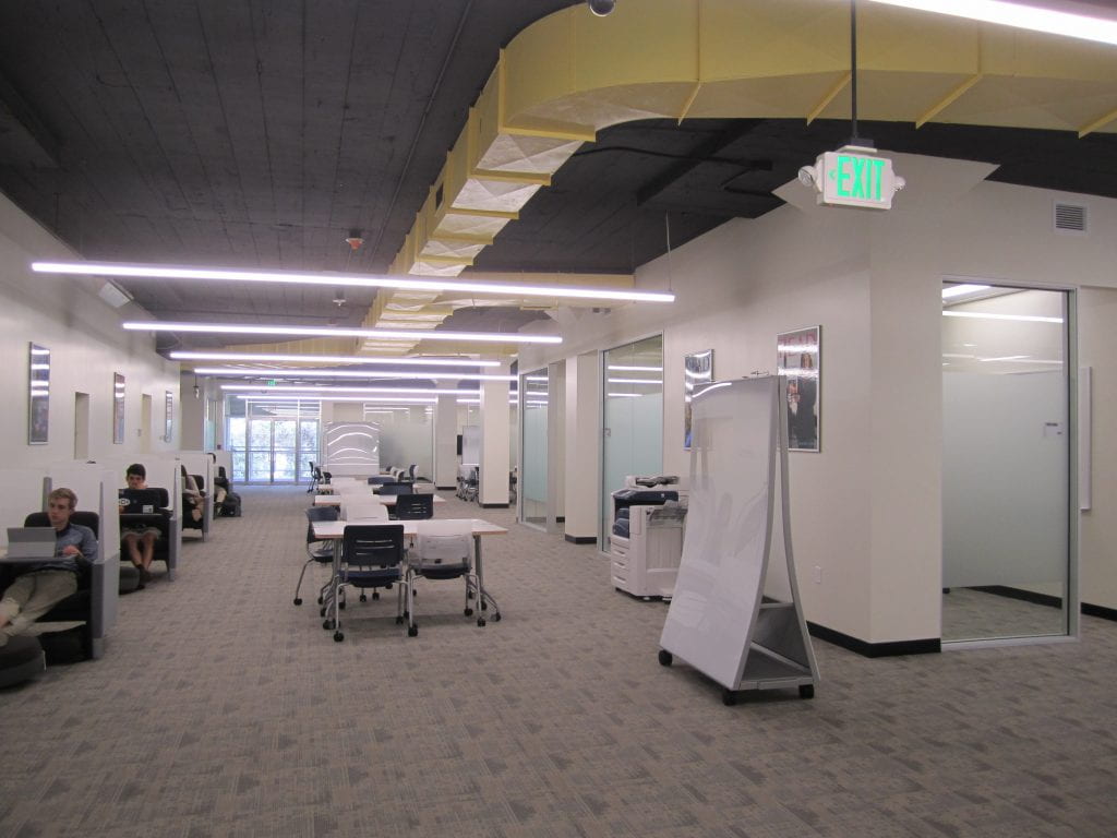 Gleeson 2nd Floor: a view of the new, flexible open study space