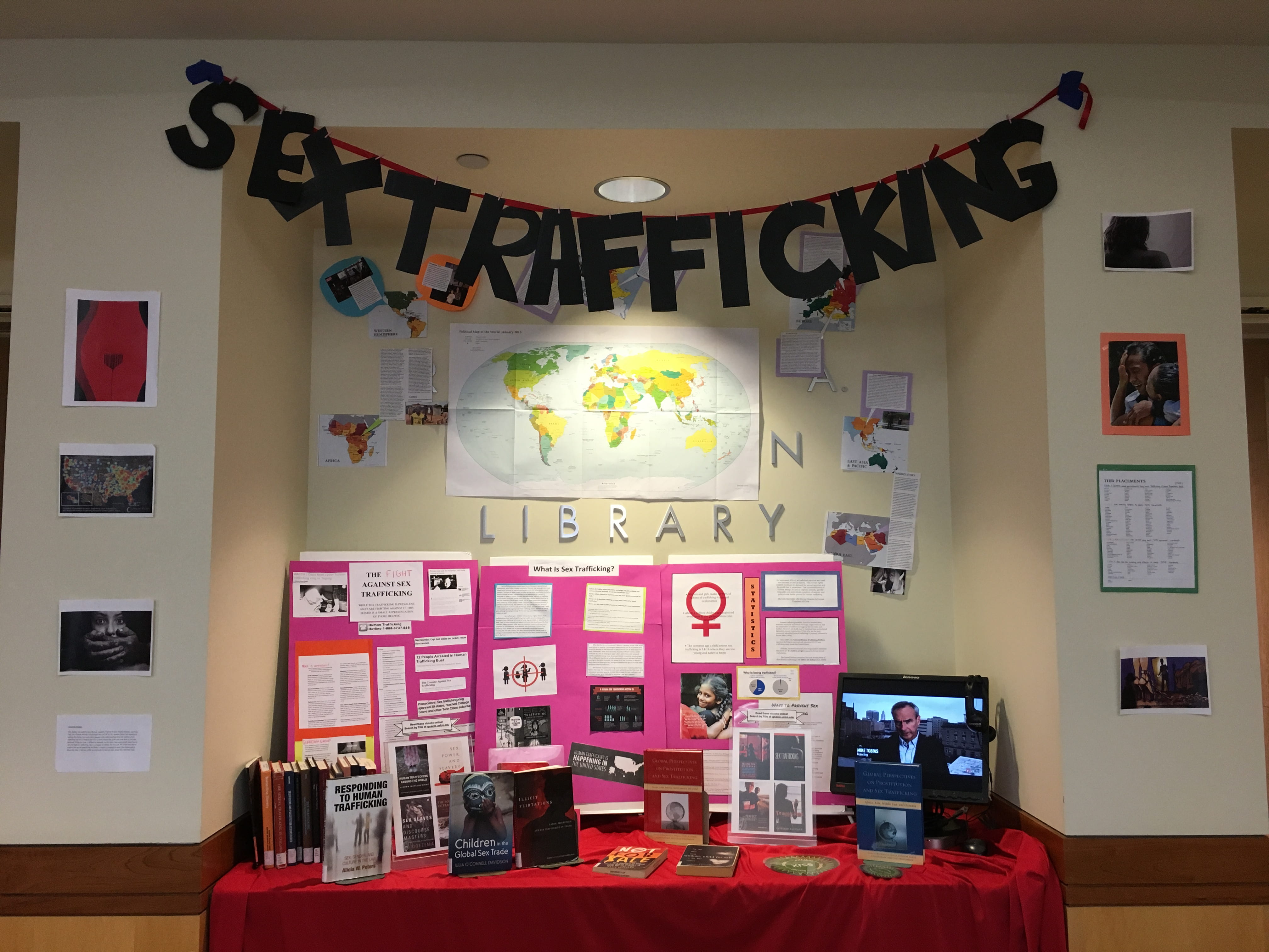 book display on sex trafficking