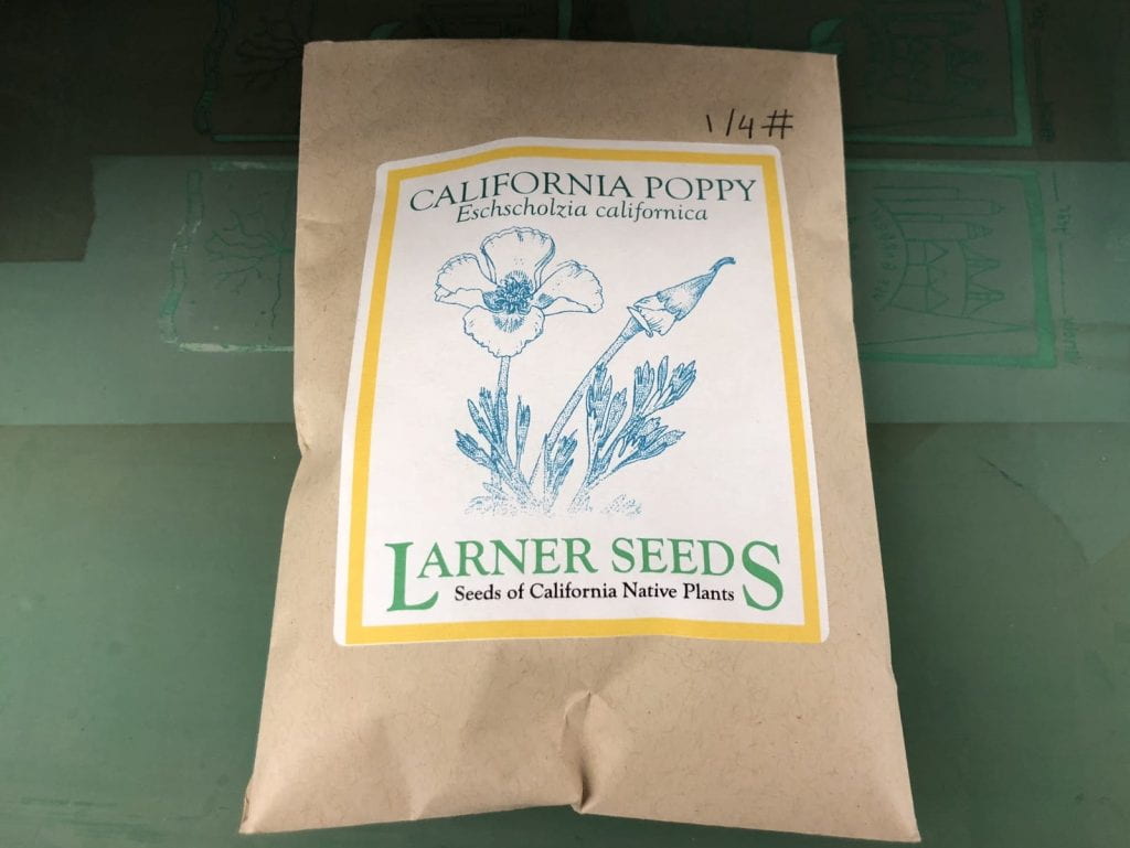 Seed packet of native California plants