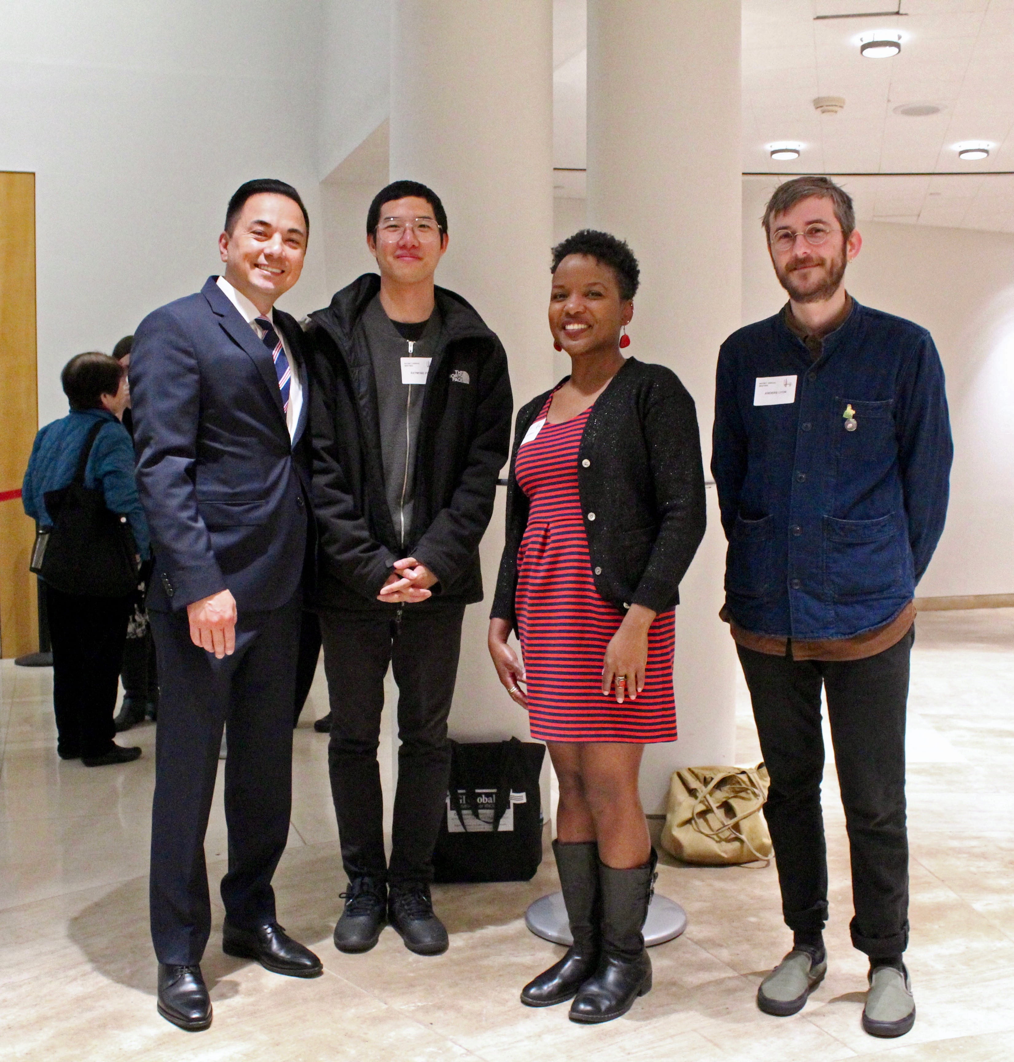 Image from left to right of Michael Lambert, Raymund Pun, Gina Murrell, and Anders Lyon at the Collective Mindset of our Future: BayNet Annual Event at the San Francisco Public Library on May 17, 2019