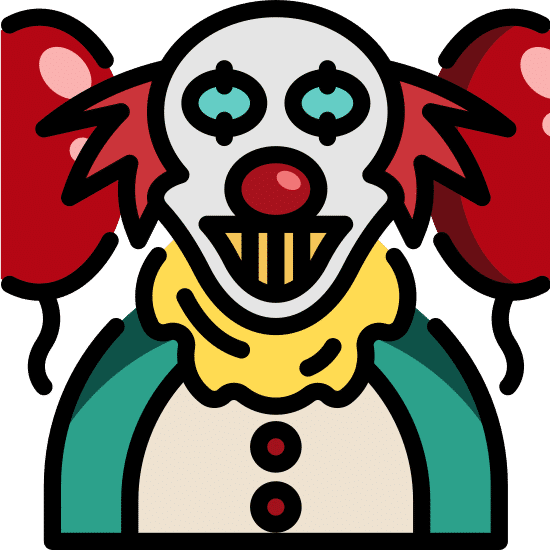 Cartoon scary clown.