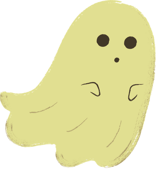 Cartoon image of ghost.