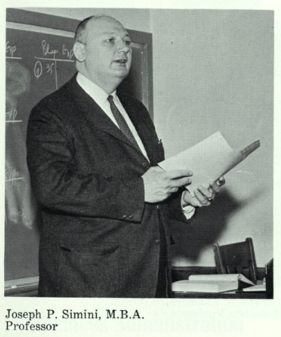 Joseph Simini, Business Professor The Don 1968