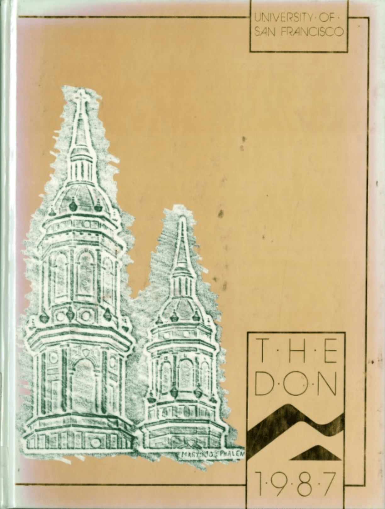 Cover of the 1987 issue of The Don, showing a sketch of Saint Ignatius Church.