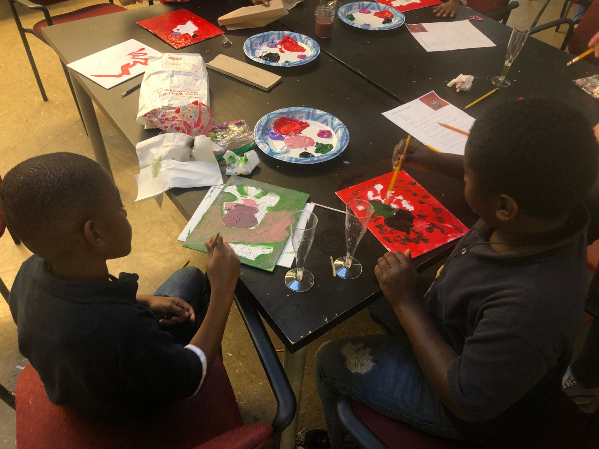 Children learning to Paint