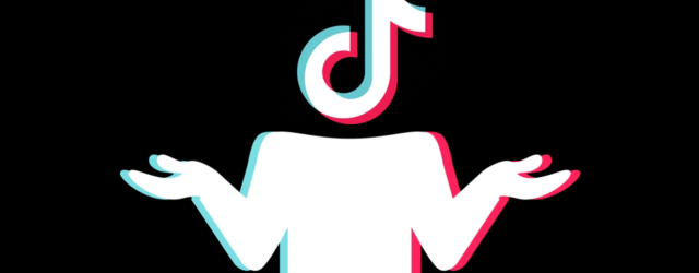 graphic of shrugging human form with a tiktok logo for a head.