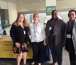 2018 State of Reform Health Policy Conference. Christina from USF Sacramento with Master of Public Health Students volunteering at event. 