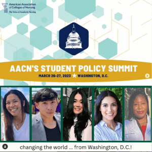 Five nursing student at the AACN Policy Summit.