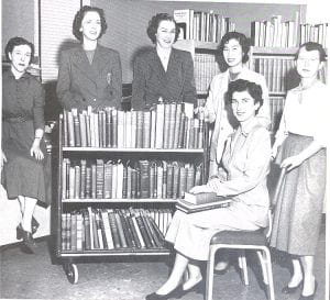 Photograph of five University of San Francisco Gleeson Librarians and one USF School of Law Librarian. 