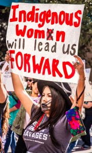 International Women’s Day Women of the Tohono Indian Tribe in Tucson, AZ led the Tucson Women’s March in January 2019.